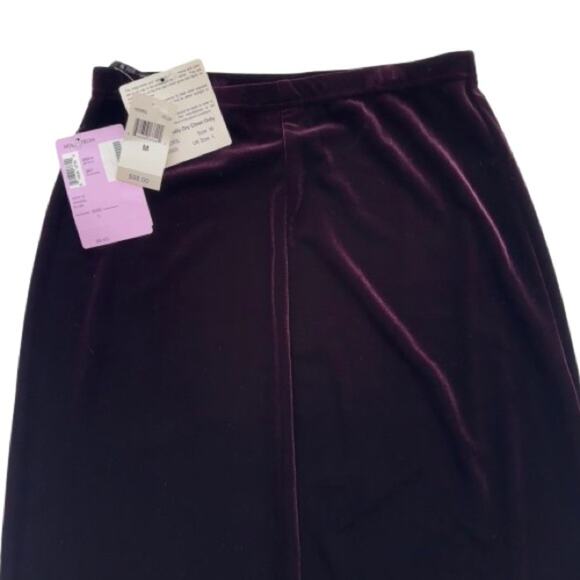 Tadashi Vintage Maxi Skirt Plum Velvet Side Slits Dressy Formal USA Medium NEW - Picture 8 of 12